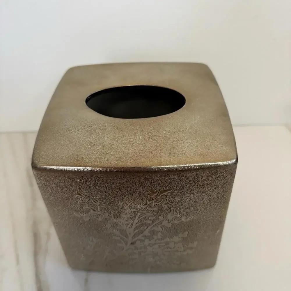 Saturday Knight Ltd Tissue Box Metallic Leaf Tree Branch Design Ceramic‎